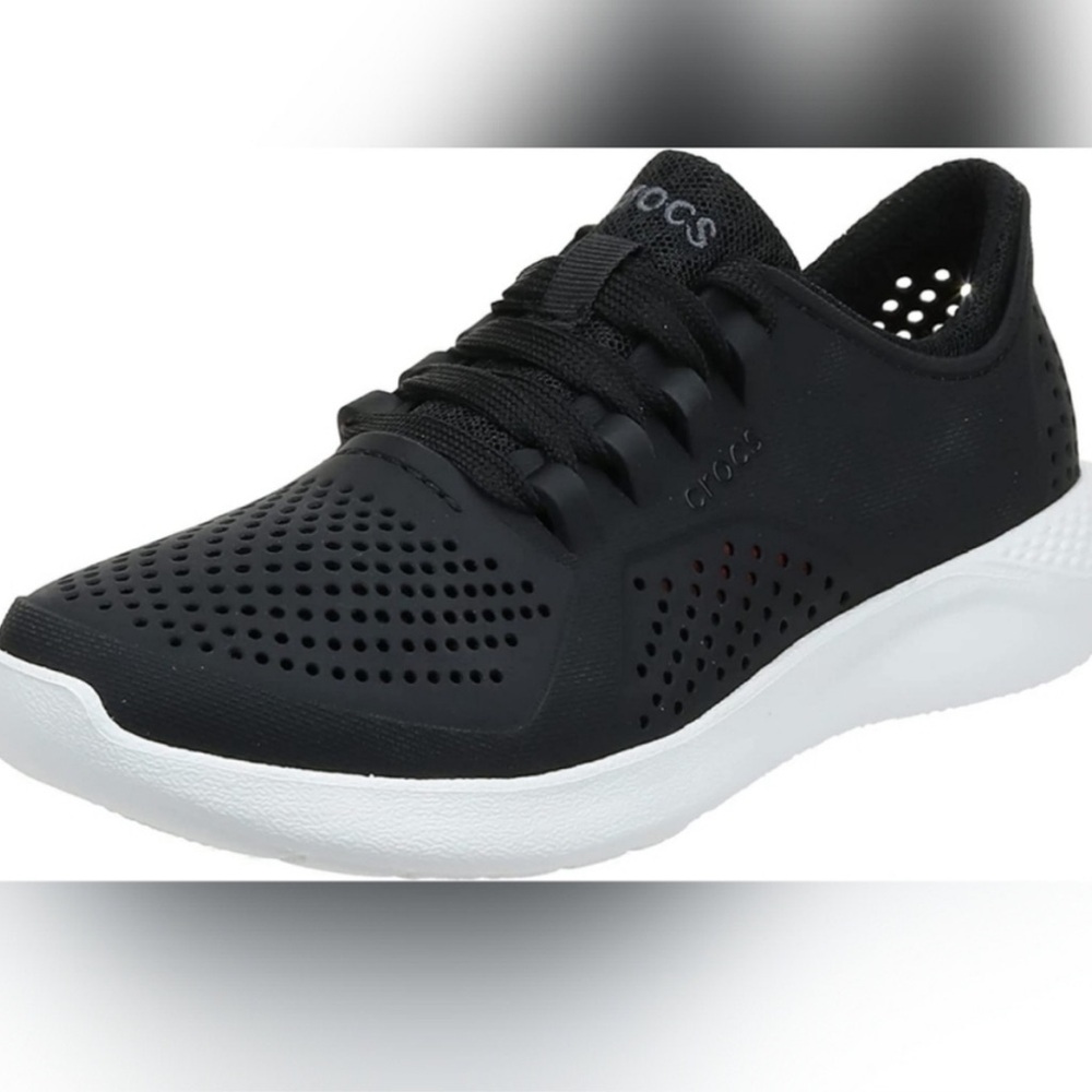 CROCS LiteRide Pacer Black Sneakers Lace Up. SZ 8